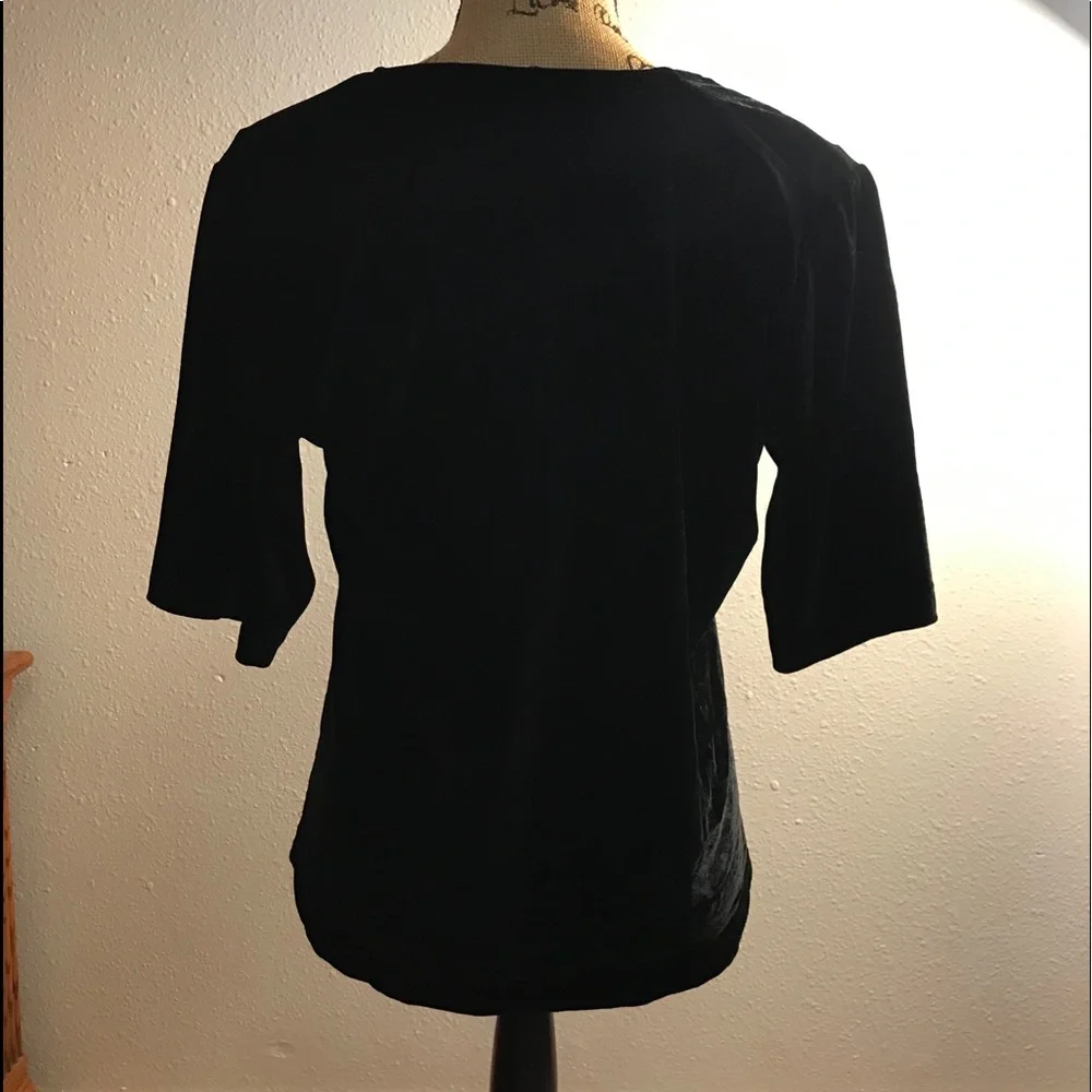 Black Stretch Velvet Top - Picture 4 of 6